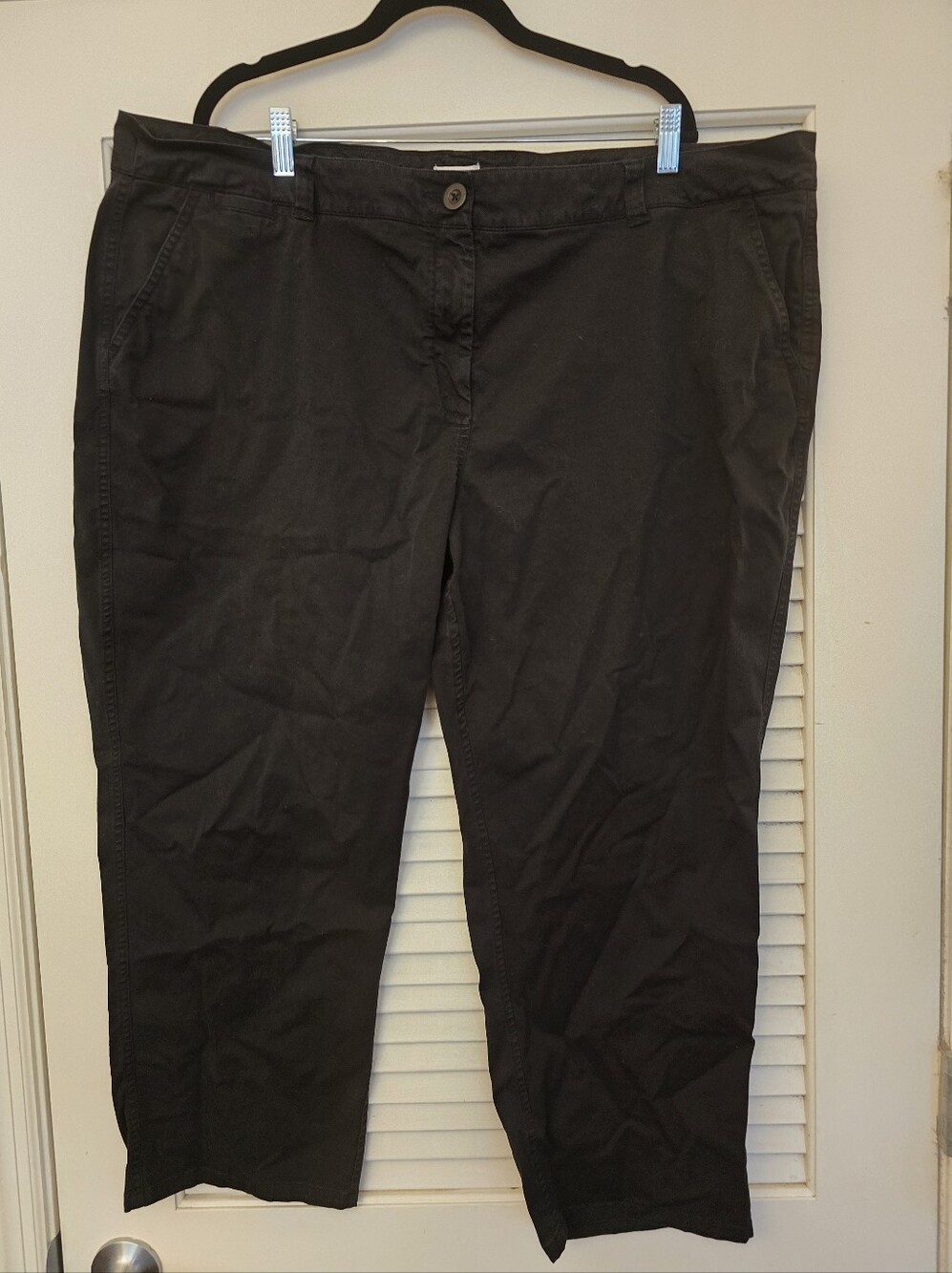 Crown & Ivy Women's Black Cotton Capri Pants Size 22W